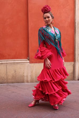 Falda Flamenca Roja, Ropa Flamenco y Danza Española